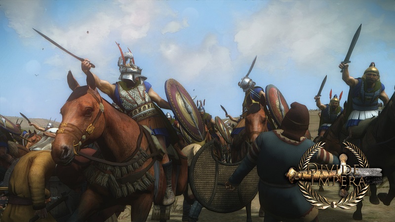 Mounted soldiers attacking skirmishers