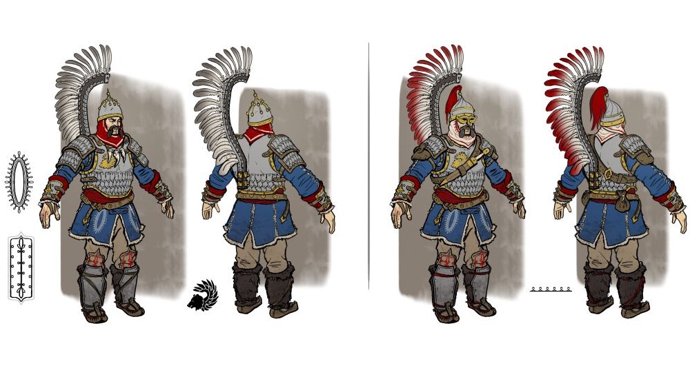 Concept art of the Kislev Winged Lancers.