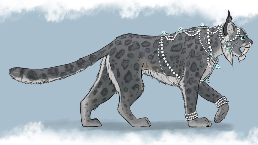 Concept art of the Kislev Snow Leopards.