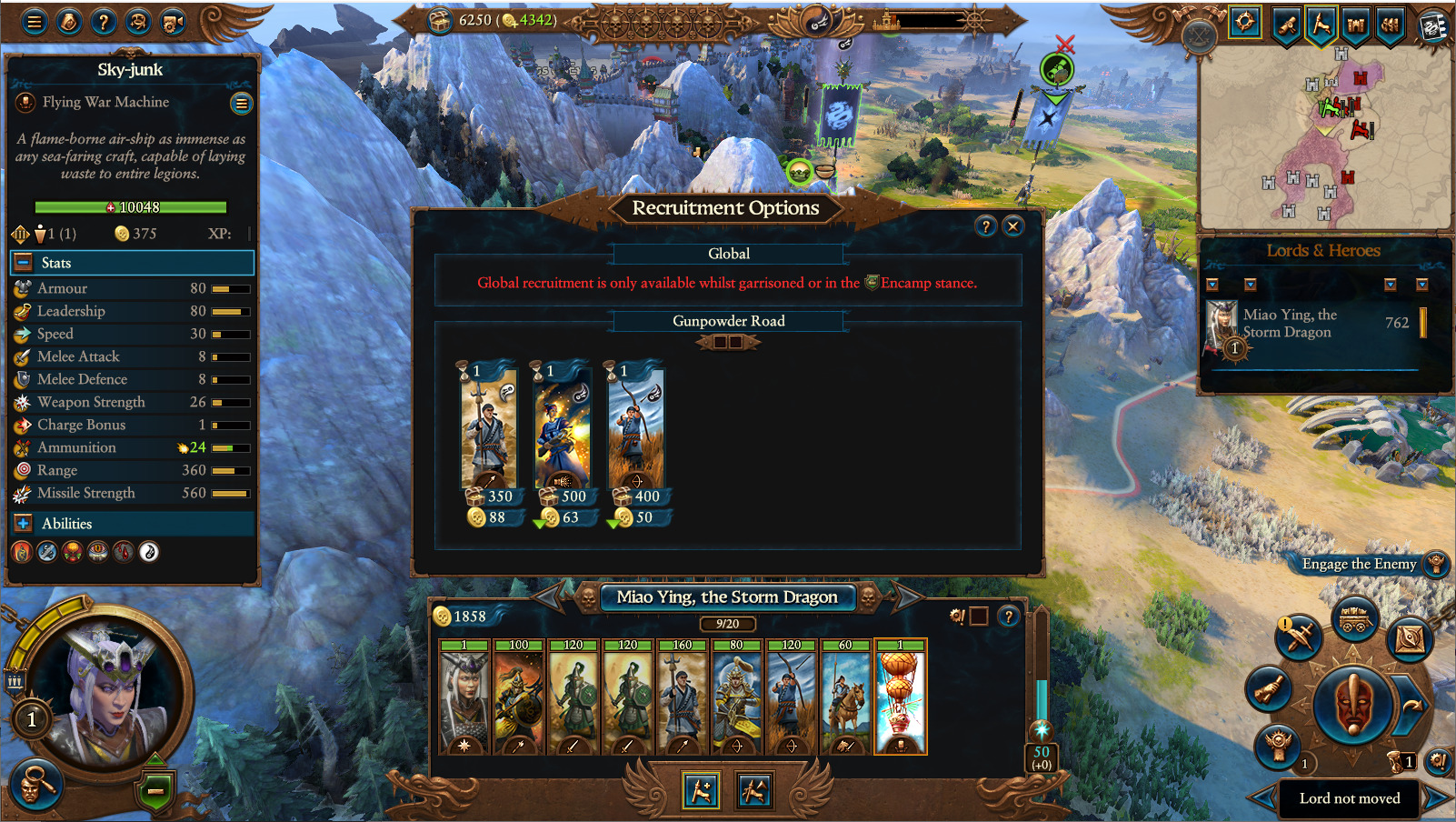 An image of the Total War: WARHAMMER III in-game HUD in a brown-gold color rather than the default red format.